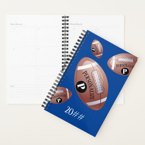 American Football Baller Monogram Custom Multi Planner