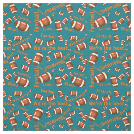 American Football Balls And Inspirational Text Fabric