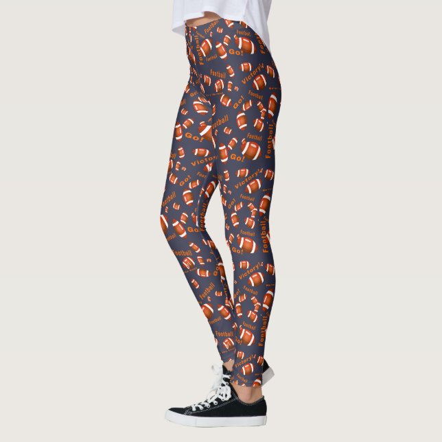 American Football Balls And Texts Leggings (Left)