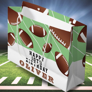 American Football Balls Fun Kids Birthday Large Gift Bag