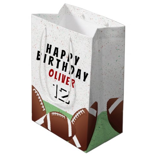 American Football Balls Kids Happy Birthday Medium Gift Bag