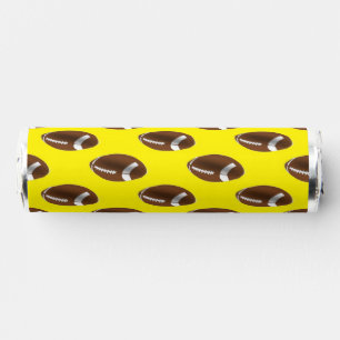 American football balls on yellow breath savers® mints