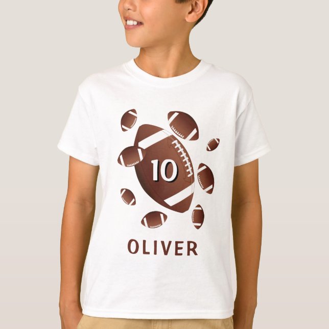 American Football Balls Sports Age Name T-Shirt (Front)