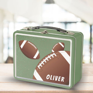 American Football Balls Sports Boy Metal Lunch Box