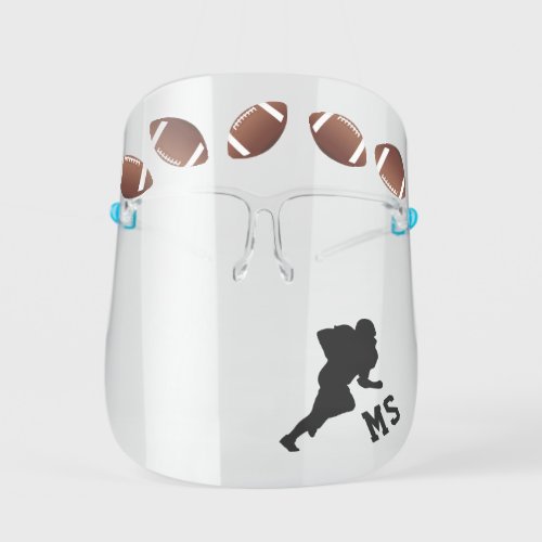 American Football Balls Sports Monogram Boy Kids Kids Face Shield