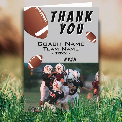 American Football Balls Thank you Coach Photo