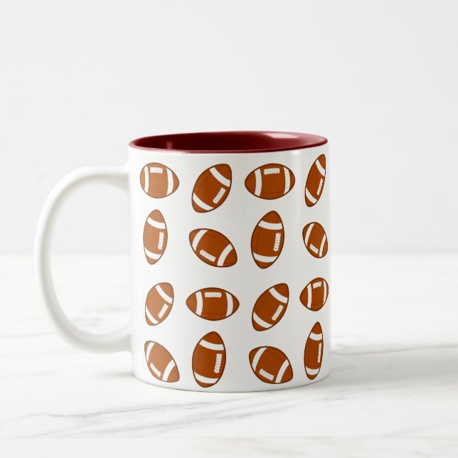 American Football Balls Two-Tone Coffee Mug (Left)