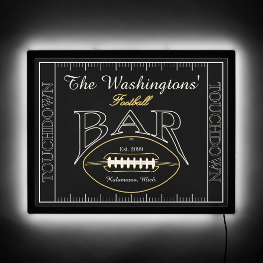 American Football Bar LED Sign for Man Cave (Front)