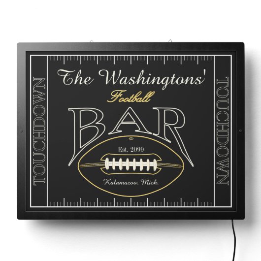 American Football Bar LED Sign for Man Cave (Lights Off)