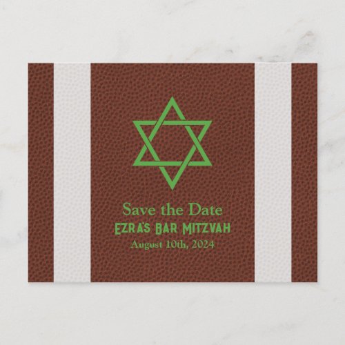 American Football Bar Mitzvah Save the Date Postcard