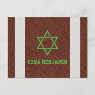 American Football Bar Mitzvah Thank You Postcard