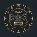American Football Bar Wall Clock for Man Cave<br><div class="desc">American Football Bar Wall Clock for Man Cave.  Drawing by Claudine Boerner.  Copyright (c) 2023 Claudine Boerner and its licensors. All rights reserved.  
       .</div>