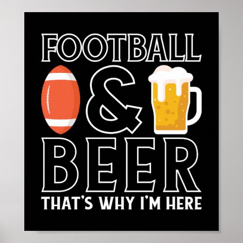 American Football  Beer Lover Funny Poster