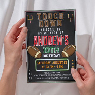 American Football Birthday Party Invitation
