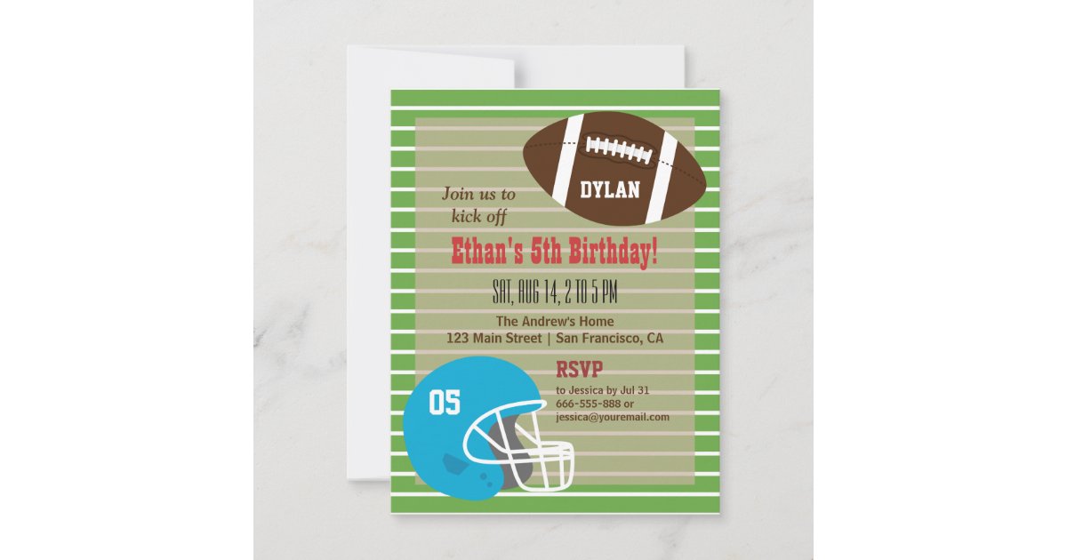 American Football Birthday Party Invitations | Zazzle