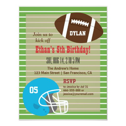 American Football Birthday Party Invitations | Zazzle