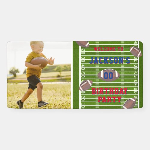 American Football Birthday Party Photo Banner