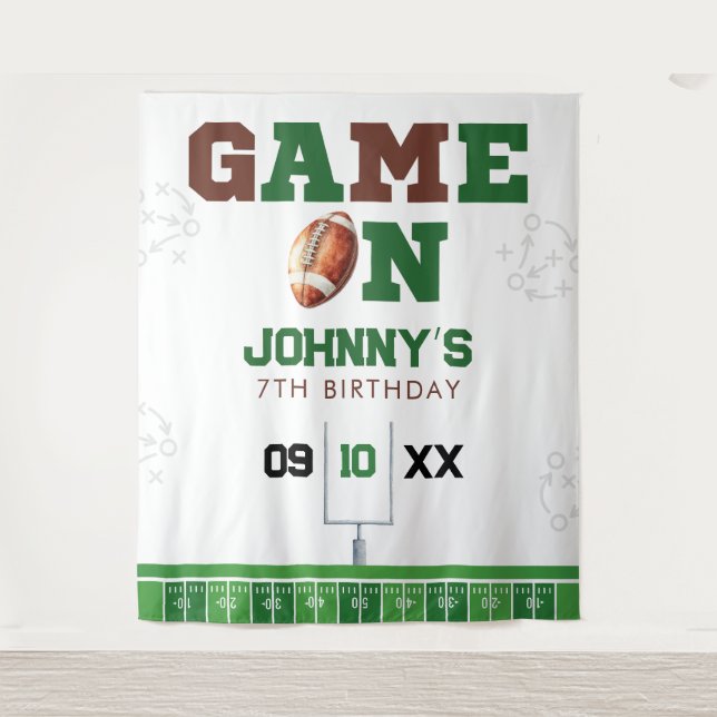 American Football Birthday Photo Backdrop (Front)