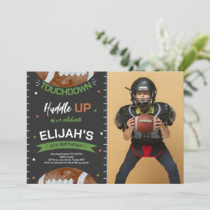 American Football Birthday Photo Invitation