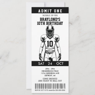 American Football Birthday Ticket Invitation
