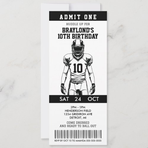 American Football Birthday Ticket 
