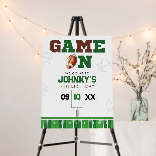 American Football Birthday Welcome Sign