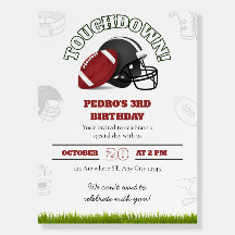 American Football Birthday with Ball and Helmet