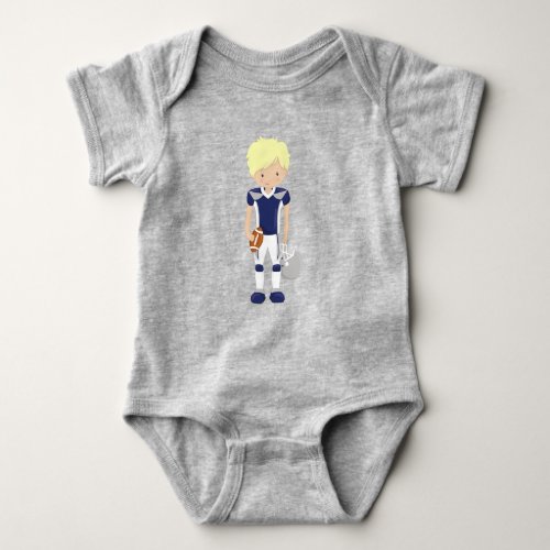 American Football Blond Hair Cute Boy Rugby  Baby Bodysuit
