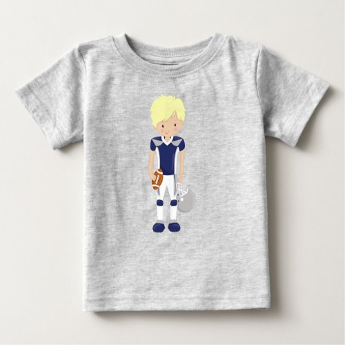 American Football Blond Hair Cute Boy Rugby  Baby T_Shirt