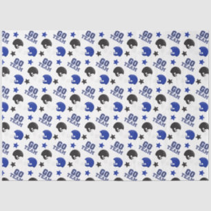 American Football Blue and Black Patterns Tissue Paper