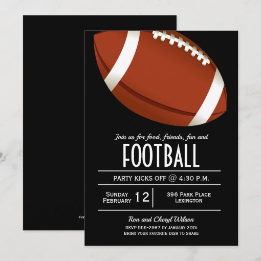American Football Bowl Game Party Invitations | Zazzle