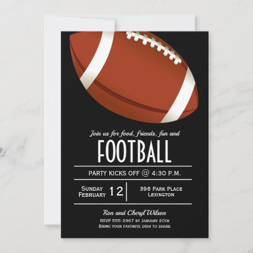 American Football Bowl Game Party Invitations