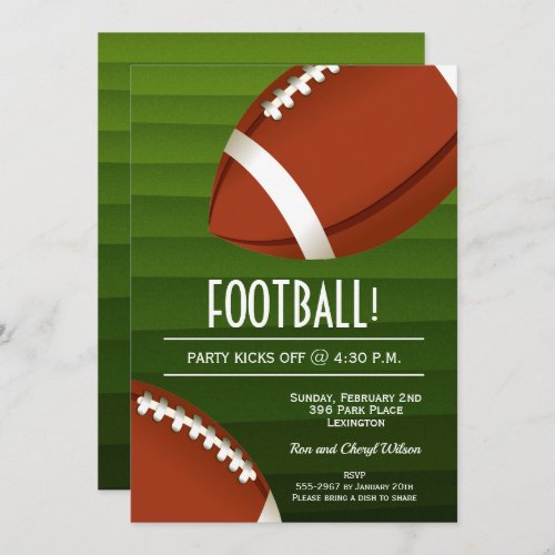 American Football Bowl Game Party Invitations