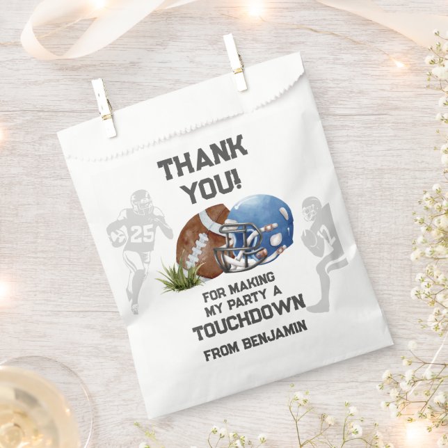 American Football Boy Birthday Party  Favor Bag (Clipped)