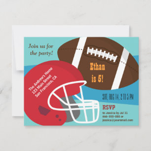 American Football Boys Birthday Party Invitation
