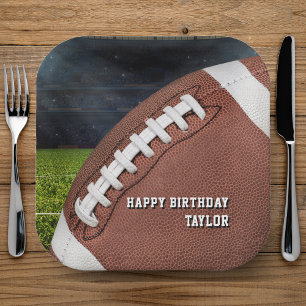 American Football Boys Happy Birthday Party Paper Plates