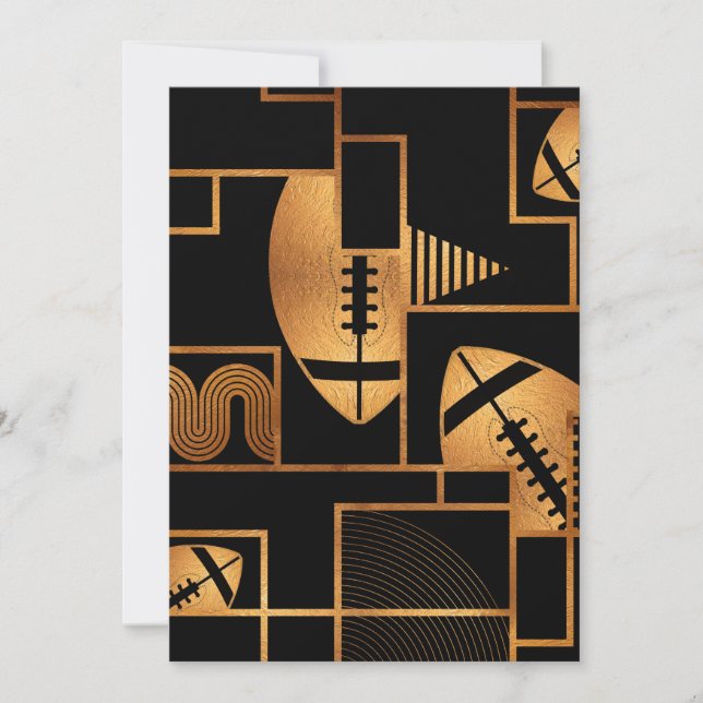 American Football Bronze Geometric Abstract Holiday Card (Front)