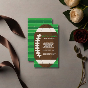 American Football Brown & Green Color Baby Shower Enclosure Card