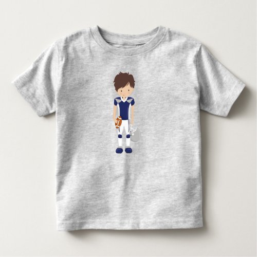 American Football Brown Hair Cute Boy Rugby Toddler T_shirt