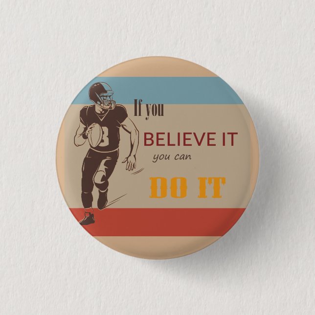 american football  button (Front)