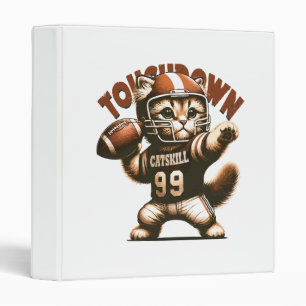 American Football Cat - Touchdown Purrfection 3 Ring Binder