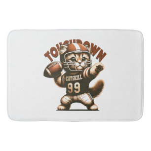 American Football Cat - Touchdown Purrfection Bath Mat