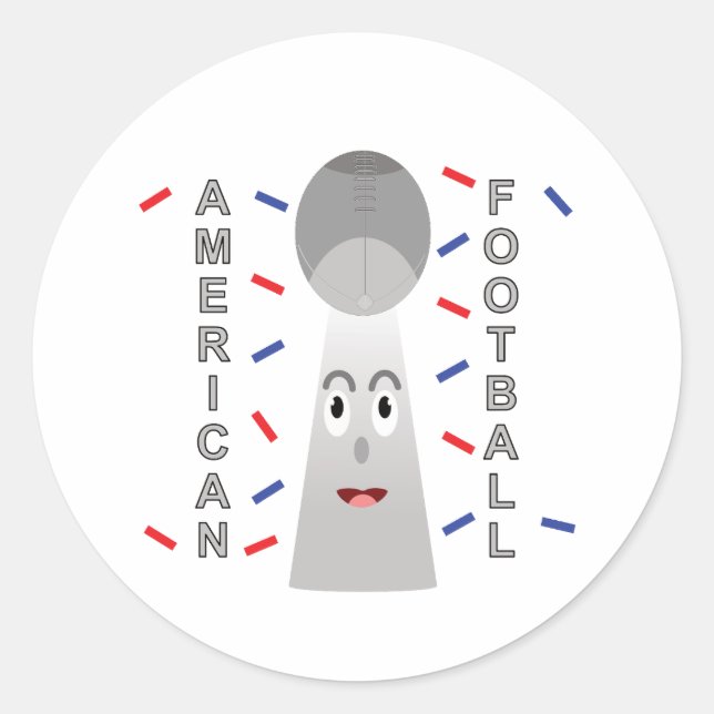 American football champions trophy classic round sticker (Front)