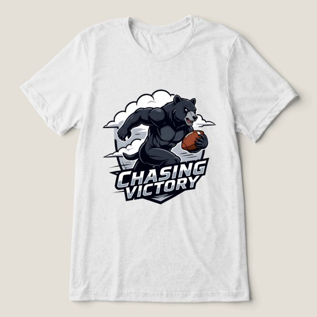 American Football Chasing Victory Tri-Blend Shirt (Design Front)