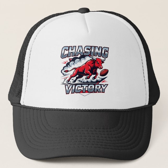 American Football Chasing Victory Trucker Hat (Front)