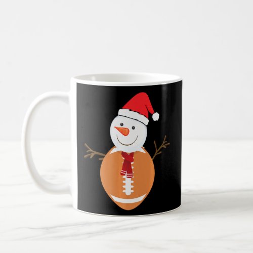 American Football Christmas Snowman With Hat And S Coffee Mug