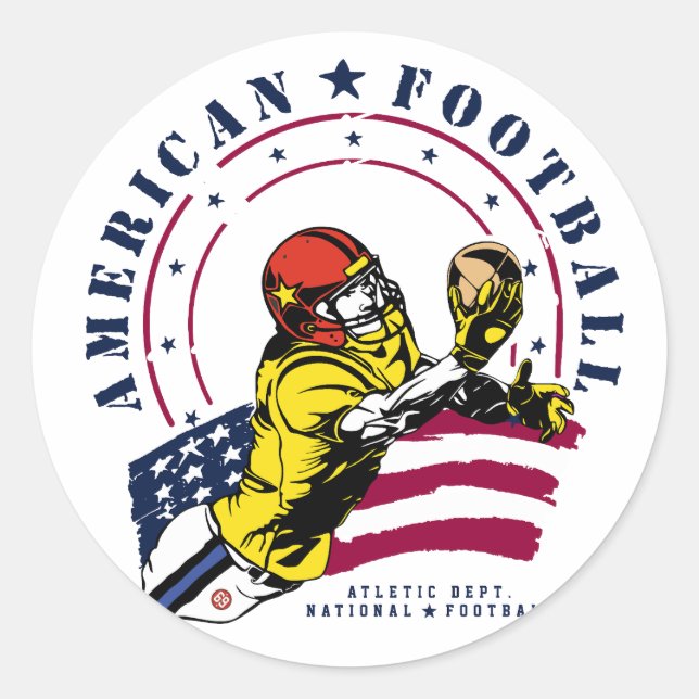AMERICAN FOOTBALL CLASSIC ROUND STICKER (Front)