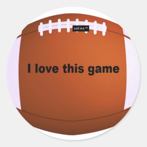 American football classic round sticker