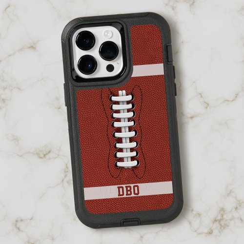 American Football Coach Dad Sports Monogram iPhone 15 Pro Max Case