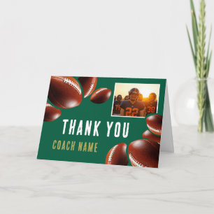 American Football Coach Name Photo Thank You Card